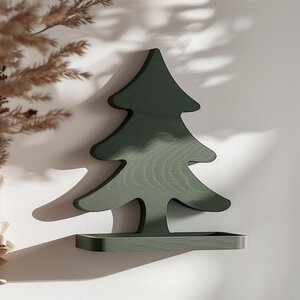 Étagère Murale Sapin de Noël Imprimée en 3D | Rebord Flottant Festif Minimaliste | Décoration Murale Moderne pour Maisons et Bureaux Chaleureux