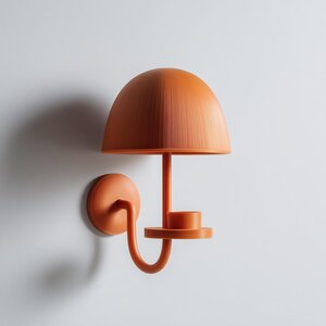 Applique Champignon Bougeoir Imprimée en 3D | Accent Étagère Dôme Minimaliste Flottant | Pièce de Décoration Murale Moderne pour Chambre, Couloir et Maison