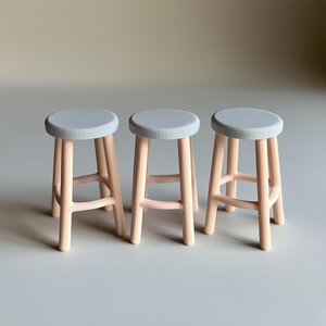 Tabouret de Bar pour Maison de Poupée Échelle 1:12 Chaise Miniature | Meuble de Maison de Poupée Imprimé en 3D Décoration Maison de Poupée | Petit Tabouret de Bar Meuble Miniature de Collection