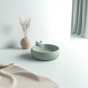 Gamelle pour Chat Imprimée en 3D Bol Alimentaire Adorable pour Chaton | Bol pour Animaux Moderne et Sympathique | Distributeur pour Chat Minimaliste Petit Bol d'Eau pour Animaux | Cadeau Unique Amoureux des Chats