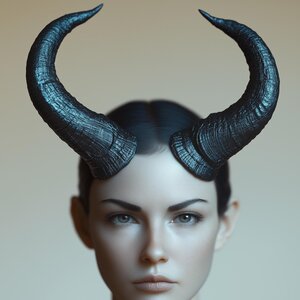 Coiffe à Cornes Incurvées | Cornes de Démon Imprimées en 3D | Cornes de Cosplay Fantastique