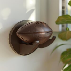 Ballon de Football Américain Imprimé en 3D avec Support Mural d'Exposition | Décoration de Ballon de Sport Flottant pour Chambre Moderne, Bureau ou Salle de Jeux
