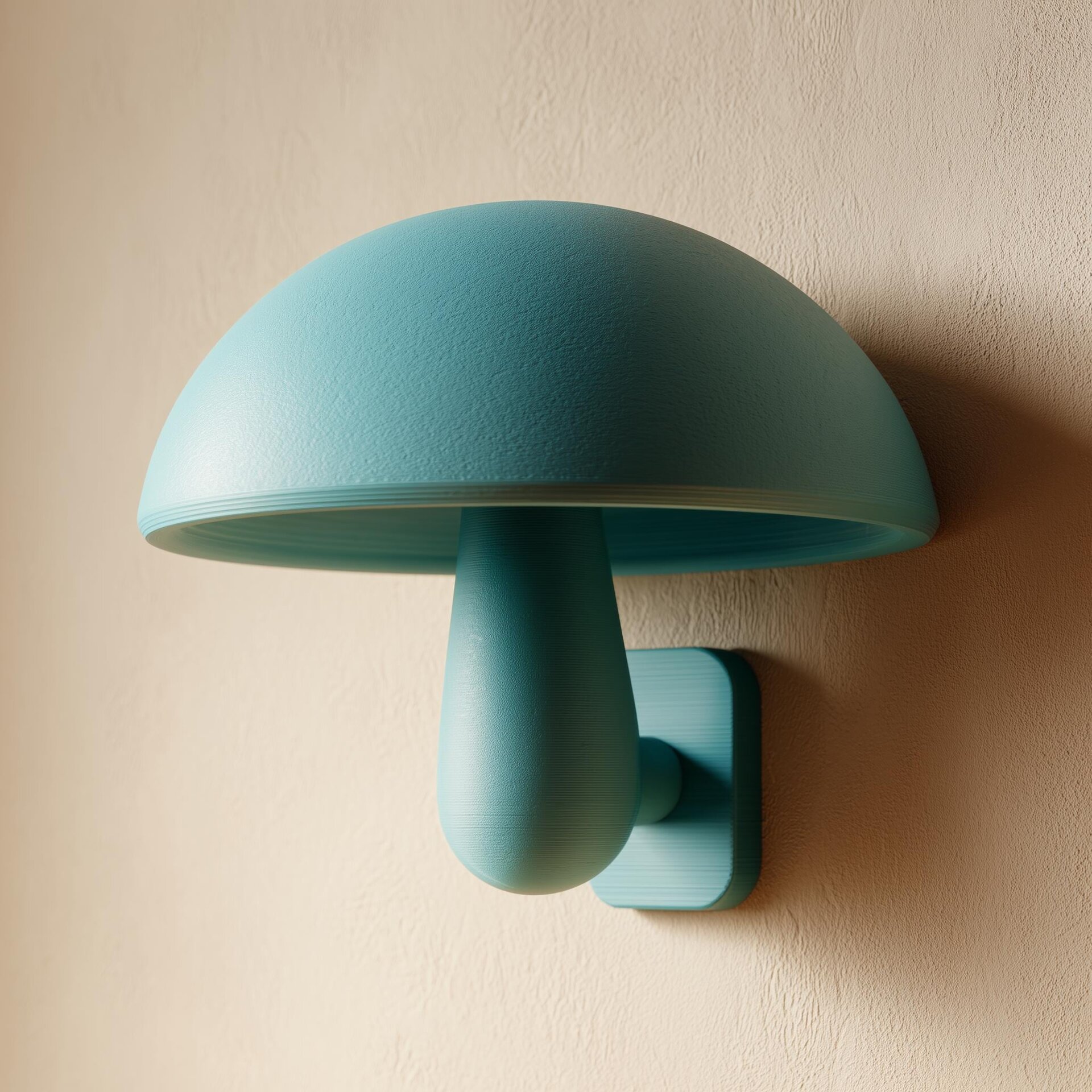 Décoration murale champignon imprimée en 3D | Accent sculptural organique et mignon au chapeau arrondi | Décoration fantaisiste pour chambre d'enfant, chambre ou intérieur moderne