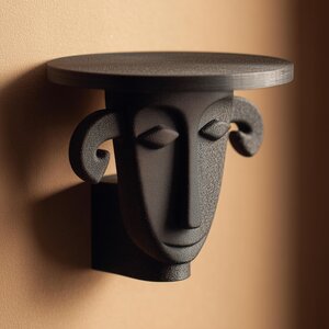 Étagère Murale Visage à Plateau Plat Imprimée en 3D | Étagère Décorative Murale Sculpturale Imprimée en 3D | Étagère d'Exposition Artistique Minimaliste pour Intérieurs Modernes