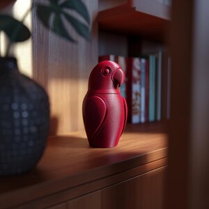Urne Funéraire Perroquet avec Couvercle | Contenant Souvenir Imprimé en 3D pour Cendres d'Animaux, Décoration d'Étagère Commémorative pour Oiseaux et Présentoir de Recueillement