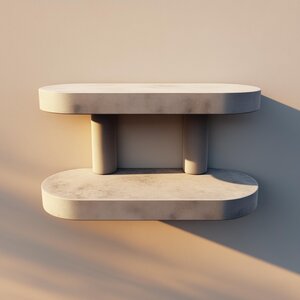 Étagère Murale Double Minimaliste Imprimée en 3D | Étagère Murale Flottante Moderne Imprimée en 3D
