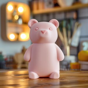Figurine d'ours imprimée en 3D | Sculpture animale minimaliste | Figure décorative moderne pour la maison ou le bureau