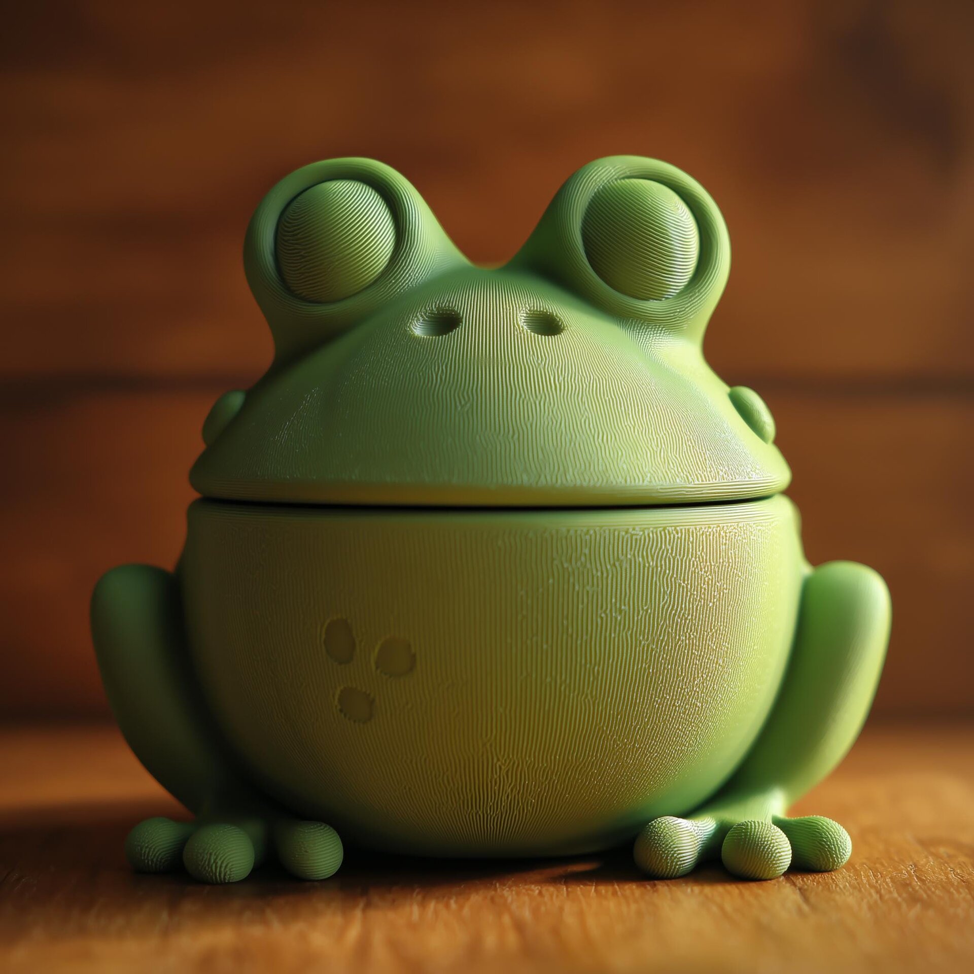 Urne Commémorative Grenouille avec Couvercle | Boîte Souvenir Imprimée en 3D pour Cendres d'Animaux, Décoration d'Étagère Inspirée de la Nature et Hommage