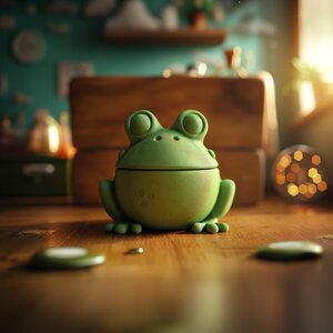 Urne Commémorative Grenouille avec Couvercle | Boîte Souvenir Imprimée en 3D pour Cendres d'Animaux, Décoration d'Étagère Inspirée de la Nature et Hommage