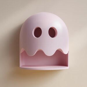 Étagère Murale Imprimée en 3D Fantôme | Niche Flottante au Design Minimaliste | Accent Déco pour Chambres d'Enfants, Setups Gaming et Bureaux à Domicile