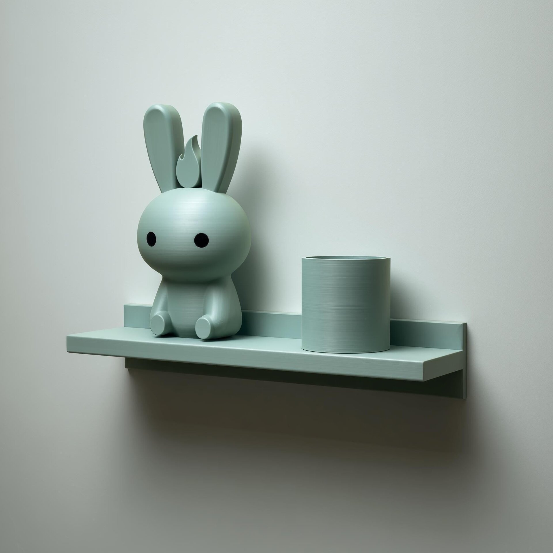 Étagère Murale Copain Lapin Imprimée en 3D | Organisateur Console Flottante Minimaliste à Personnage | Accent Déco Mignon pour Chambres d'Enfants et Maisons Chaleureuses