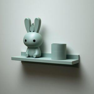 Étagère Murale Copain Lapin Imprimée en 3D | Organisateur Console Flottante Minimaliste à Personnage | Accent Déco Mignon pour Chambres d'Enfants et Maisons Chaleureuses