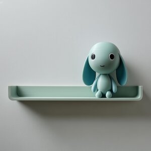 Étagère Murale Imprimée en 3D Lapin | Étagère Flottante Minimaliste au Personnage | Accent Déco Moderne et Ludique pour Chambres d'Enfants et Intérieurs Cosy
