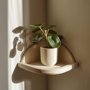 Étagère Murale d'Angle Imprimée en 3D | Console Flottante Minimaliste pour Plantes | Accent d'Exposition Moderne Gain de Place pour Intérieurs Contemporains Chaleureux