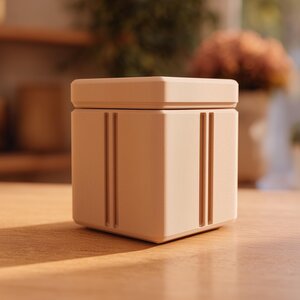 Urne Commémorative Minimaliste avec Couvercle | Boîte Souvenir Imprimée en 3D pour Cendres d'Animaux, Décoration d'Étagère Moderne, Hommage et Idée Cadeau
