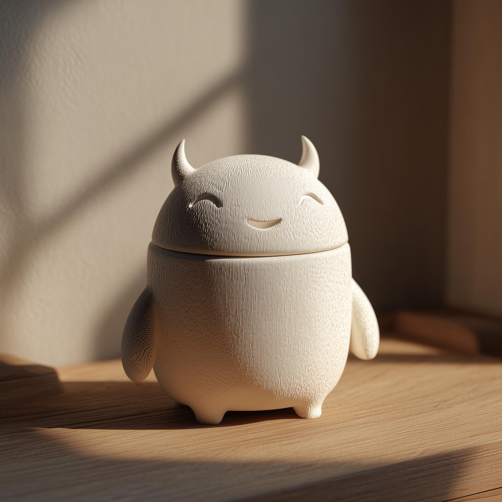 Urne Commémorative Petit Monstre Endormi avec Couvercle | Boîte Souvenir Imprimée en 3D pour Cendres d'Animaux, Décoration d'Étagère Paisible et Accent Commémoratif pour la Maison