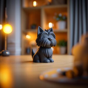 Urne Commémorative Chien Schnauzer avec Couvercle | Boîte Souvenir Imprimée en 3D pour Cendres de Chien, Décoration d'Étagère Hommage et Idée Cadeau
