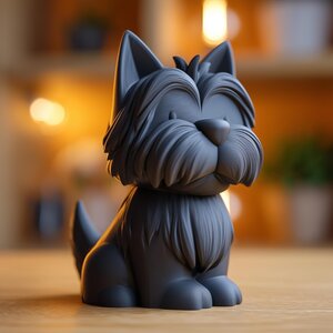 Urne Commémorative Chien Schnauzer avec Couvercle | Boîte Souvenir Imprimée en 3D pour Cendres de Chien, Décoration d'Étagère Hommage et Idée Cadeau