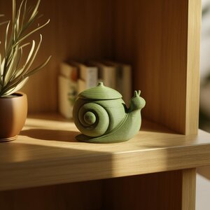 Urne Commémorative Escargot avec Couvercle | Boîte Souvenir Imprimée en 3D pour Cendres d'Animaux, Décoration d'Étagère Commémorative et Présentation Moderne pour la Maison
