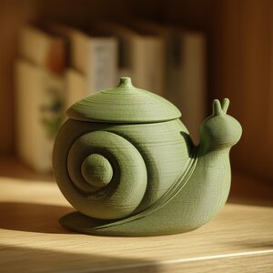 Urne Commémorative Escargot avec Couvercle | Boîte Souvenir Imprimée en 3D pour Cendres d'Animaux, Décoration d'Étagère Commémorative et Présentation Moderne pour la Maison