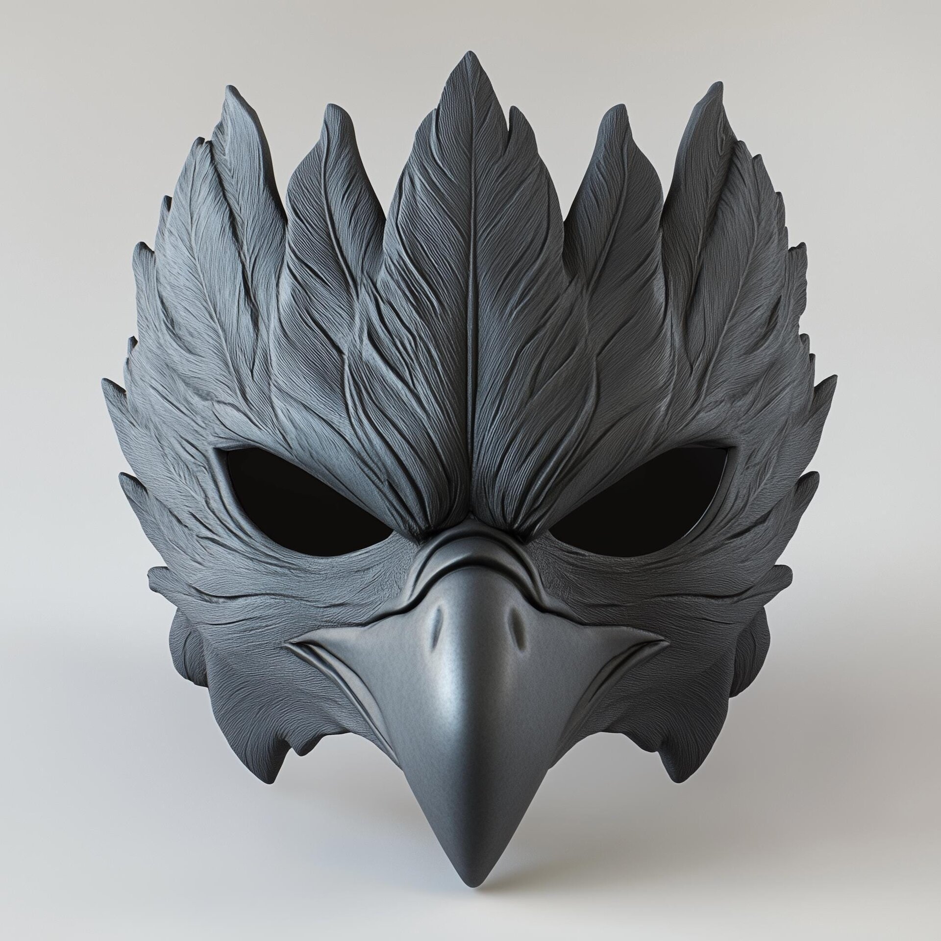 Masque de Corbeau Noir | Masque Gothique d'Oiseau Cosplay Médecin de la Peste | Masque Guerrier Chaman Mystique Fantastique Imprimé en 3D