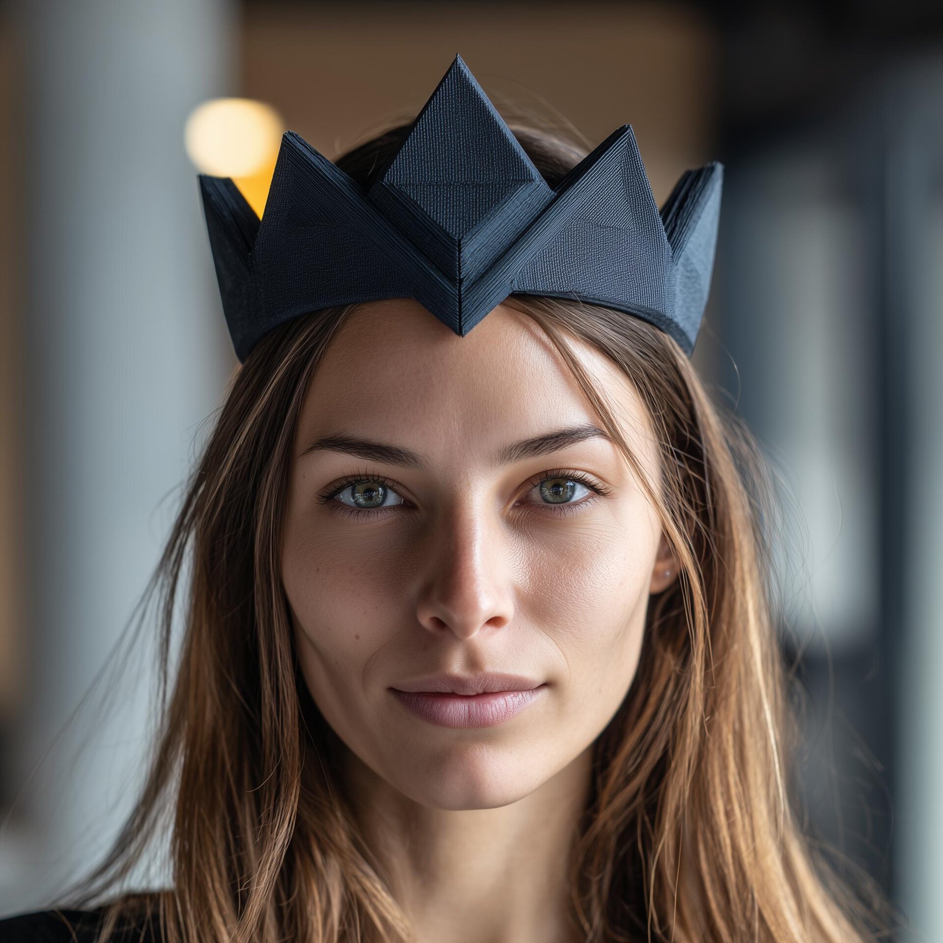 Diadème géométrique | Tiare fantasy imprimée en 3D pour cosplay et costume gothique | Couronne de reine moderne, accessoire fantasy pour femme adulte