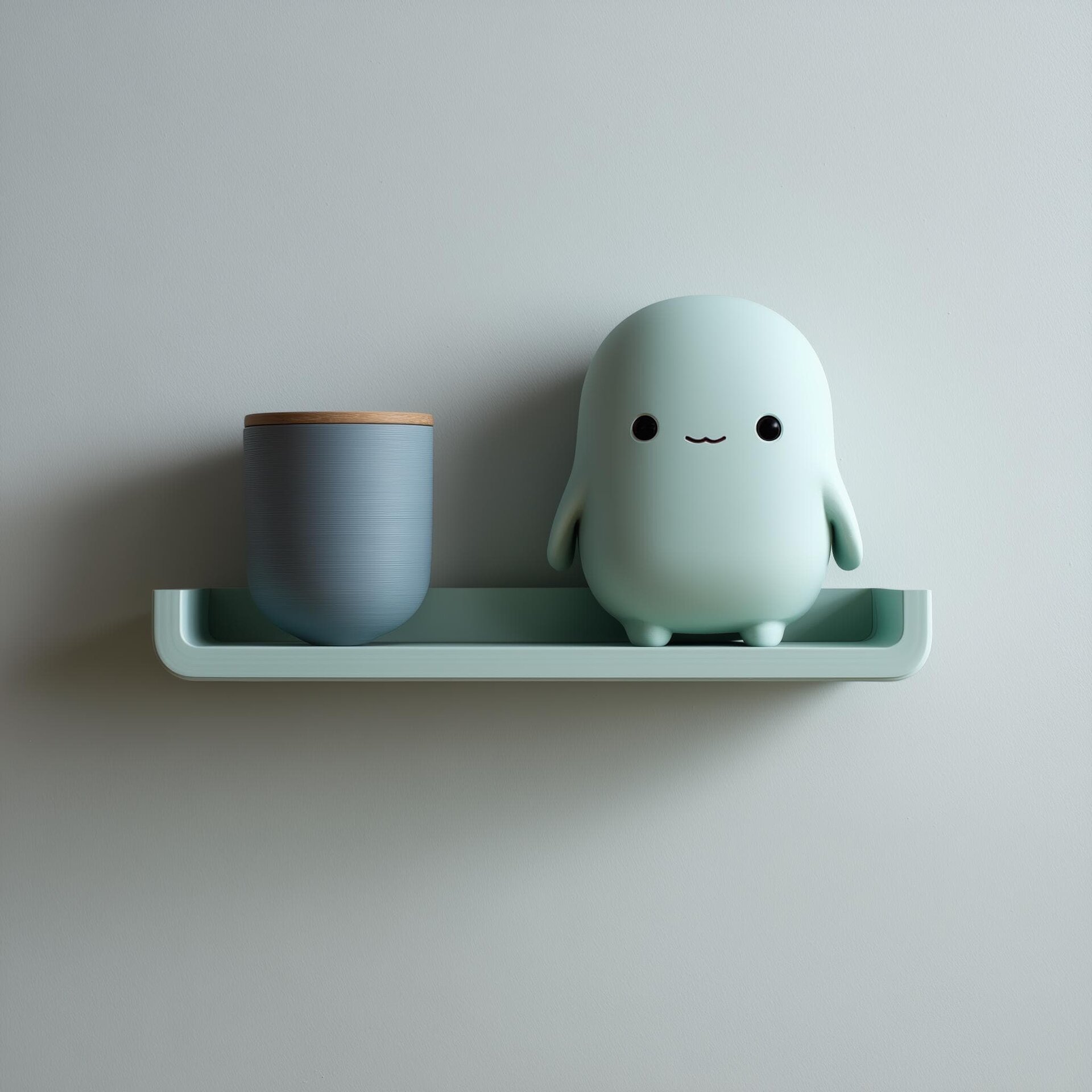 Étagère Murale Copain Douillet Imprimée en 3D | Console Flottante à Personnage Minimaliste | Accent Déco Mignon pour Chambres d'Enfants et Intérieurs Chaleureux
