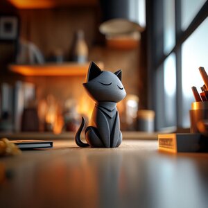 Urne Commémorative Chat Endormi avec Couvercle | Boîte Souvenir Imprimée en 3D pour Cendres de Chat | Décoration d'Étagère et Hommage