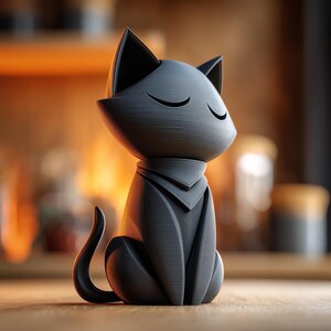 Urne Commémorative Chat Endormi avec Couvercle | Boîte Souvenir Imprimée en 3D pour Cendres de Chat | Décoration d'Étagère et Hommage
