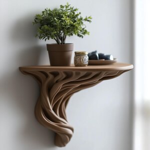 Étagère Murale Racine d'Arbre | Étagère Flottante Organique Imprimée en 3D | Décoration Murale Boho