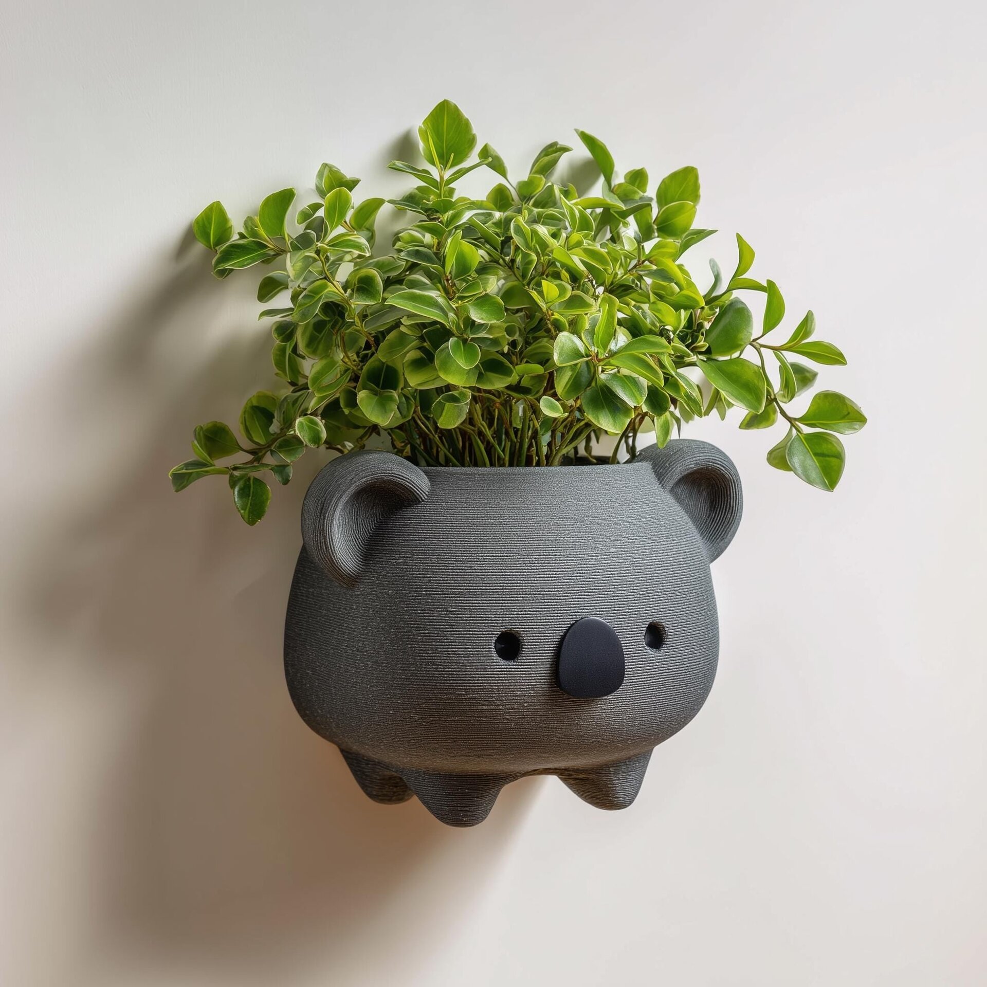 Pot Mural Koala | Jardinière Murale Animal Mignon Imprimée en 3D | Support à Plantes Suspendu Moderne pour Chambre d'Enfant et Intérieurs Ludiques