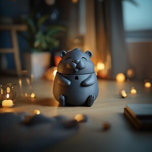 Urne Commémorative Hamster avec Couvercle | Urne Funéraire Imprimée en 3D pour Cendres d'Animaux, Décoration d'Étagère Apaisante et Accent Souvenir Cosy pour la Maison
