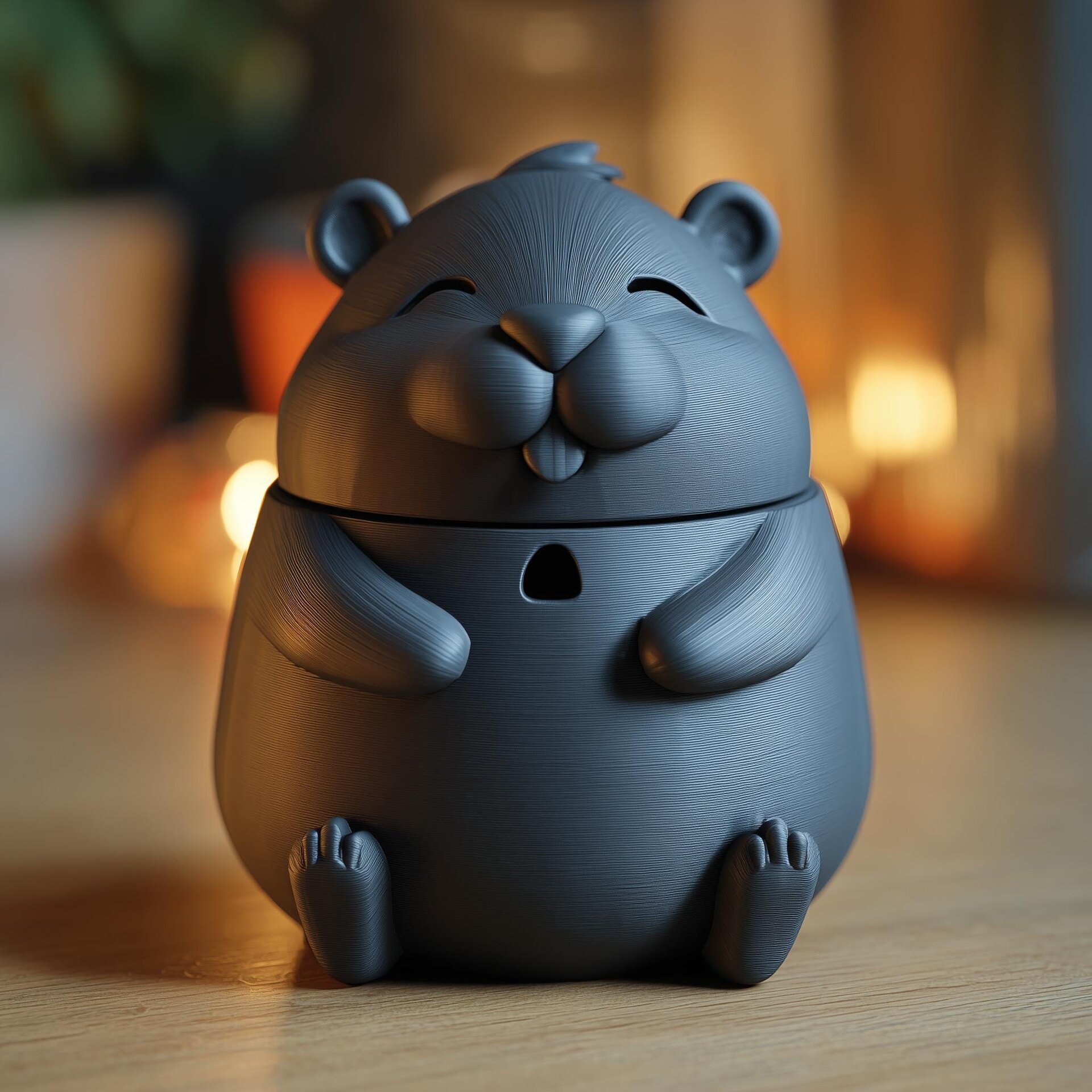 Urne Commémorative Hamster avec Couvercle | Urne Funéraire Imprimée en 3D pour Cendres d'Animaux, Décoration d'Étagère Apaisante et Accent Souvenir Cosy pour la Maison