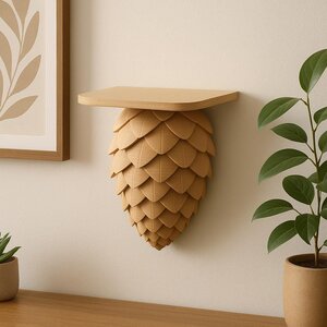 Étagère Murale Pomme de Pin | Décoration Forestière | Étagère Flottante Imprimée en 3D