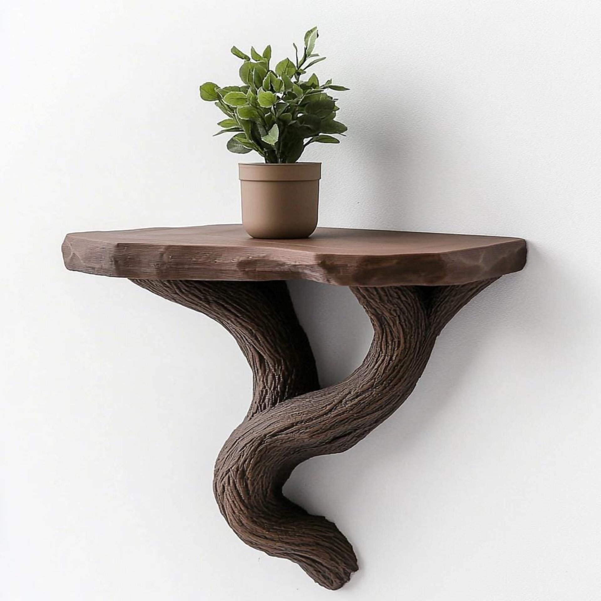 Étagère Arbre Imprimée en 3D | Étagère Murale Flottante à Motif de Vigne | Support à Plantes Rustique