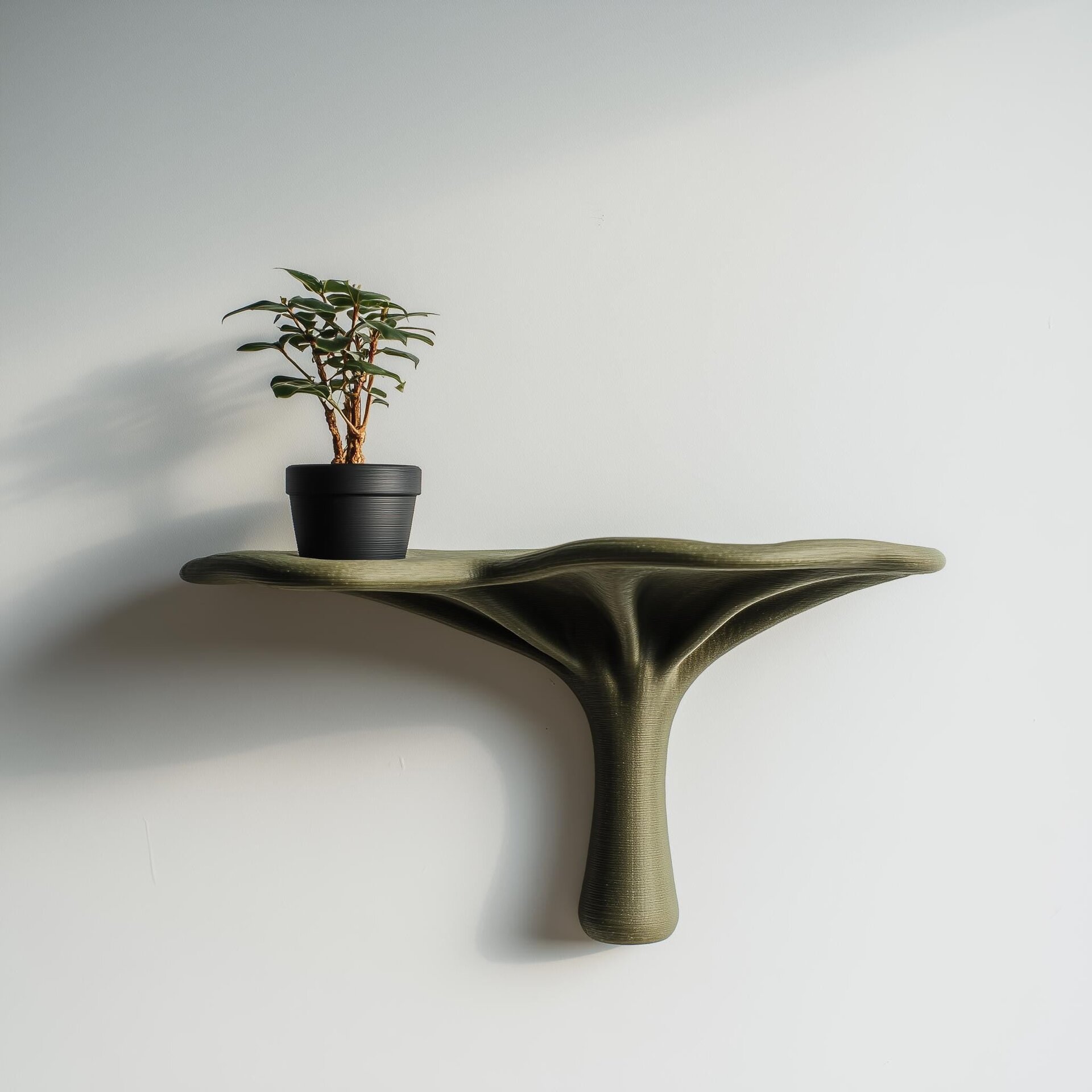 Organic Modern Wall Shelf Decor | 3D Printed Sculptural Nature Inspired Shelf | Minimal Contemporary Accent for Calm and Elegant Interiors