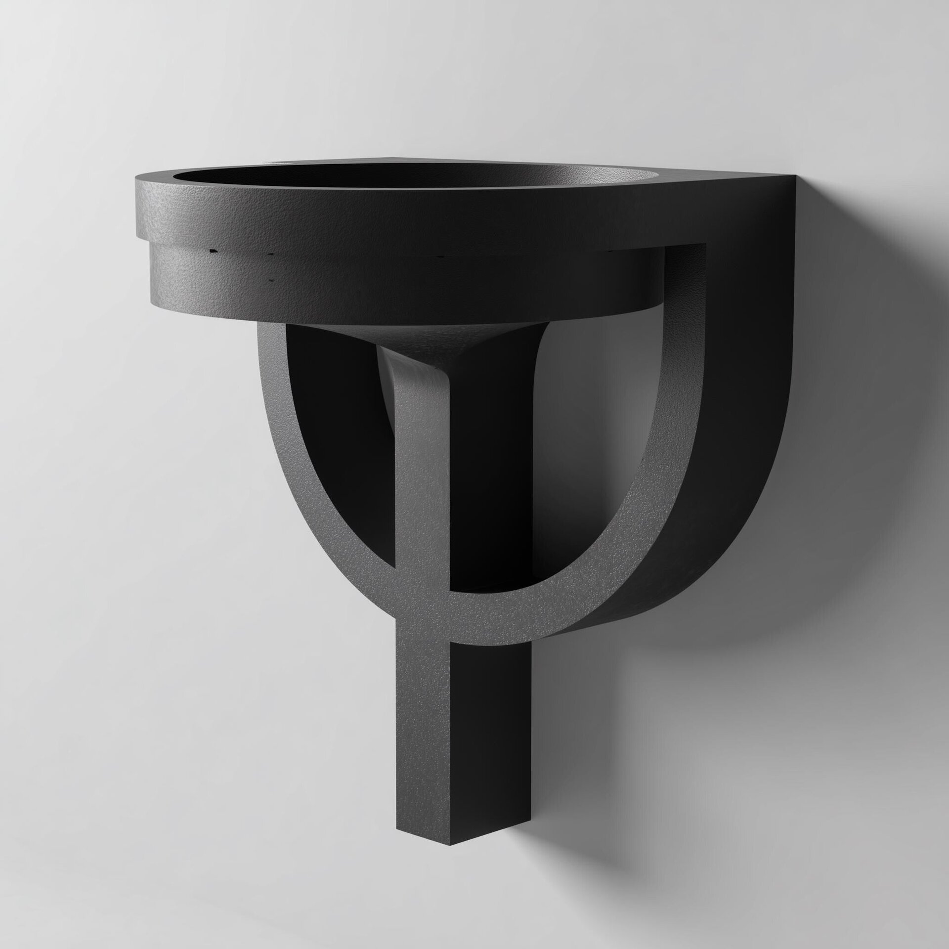 Étagère Murale Bol Moderne | Plateau Vide-Poches Flottant Imprimé en 3D avec Support en Anneau Géométrique | Décoration Murale Sculpturale pour Clés, Plantes et Cristaux