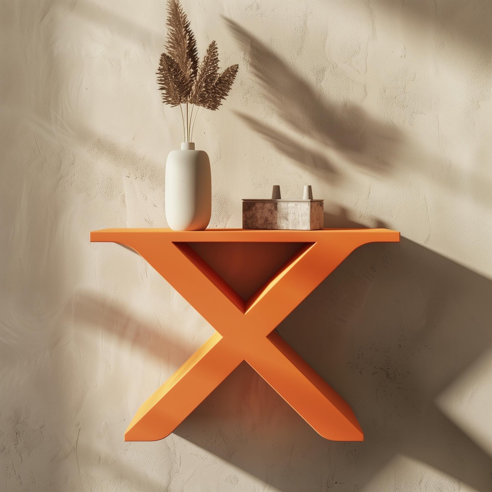 Étagère Murale en X Imprimée en 3D | Étagère Flottante Moderne au Design Géométrique | Accent Déco Murale Minimaliste pour Intérieurs Élégants