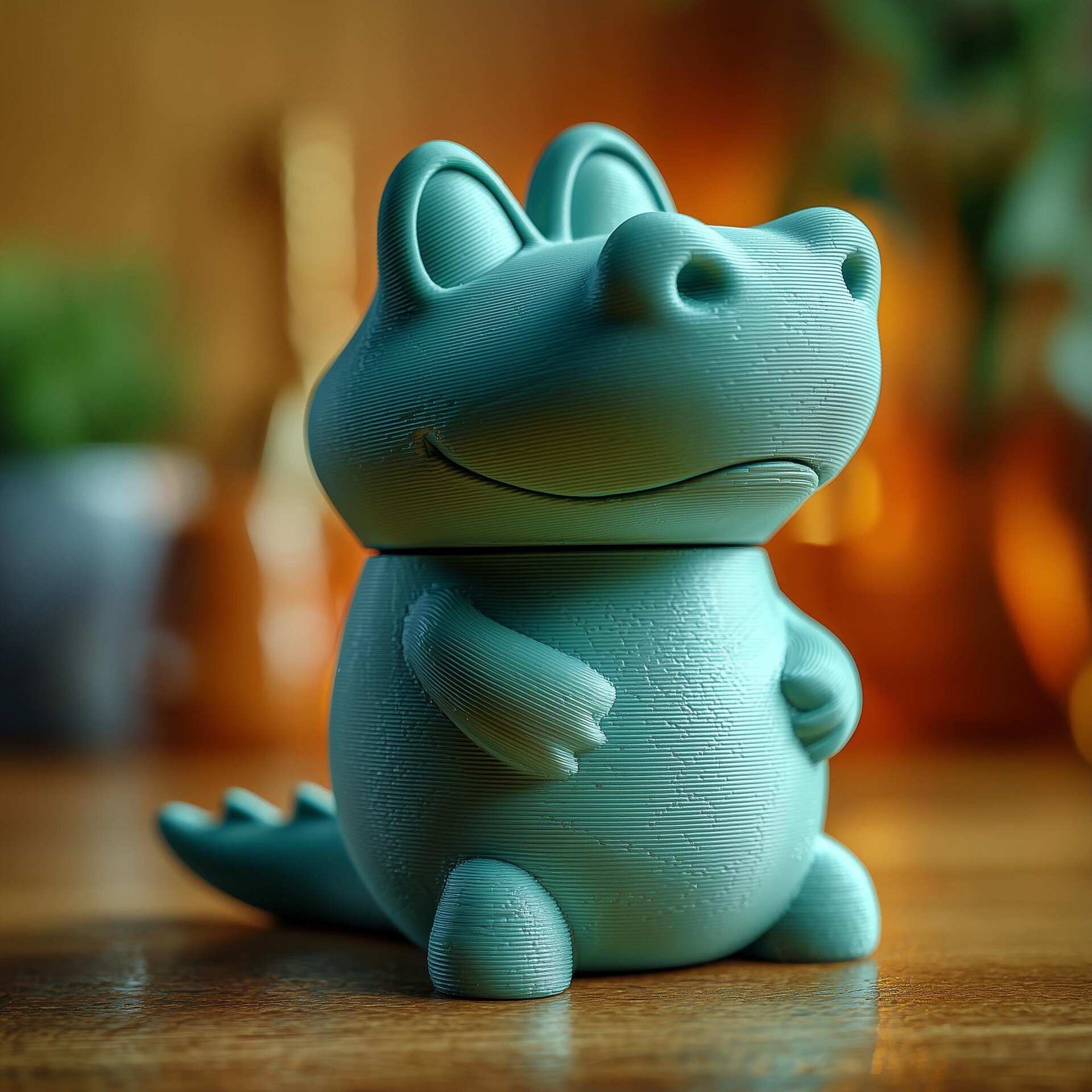 Urne Commémorative Alligator avec Couvercle | Boîte Souvenir Imprimée en 3D pour Cendres de Reptile | Décoration d'Étagère et Cadeau Hommage
