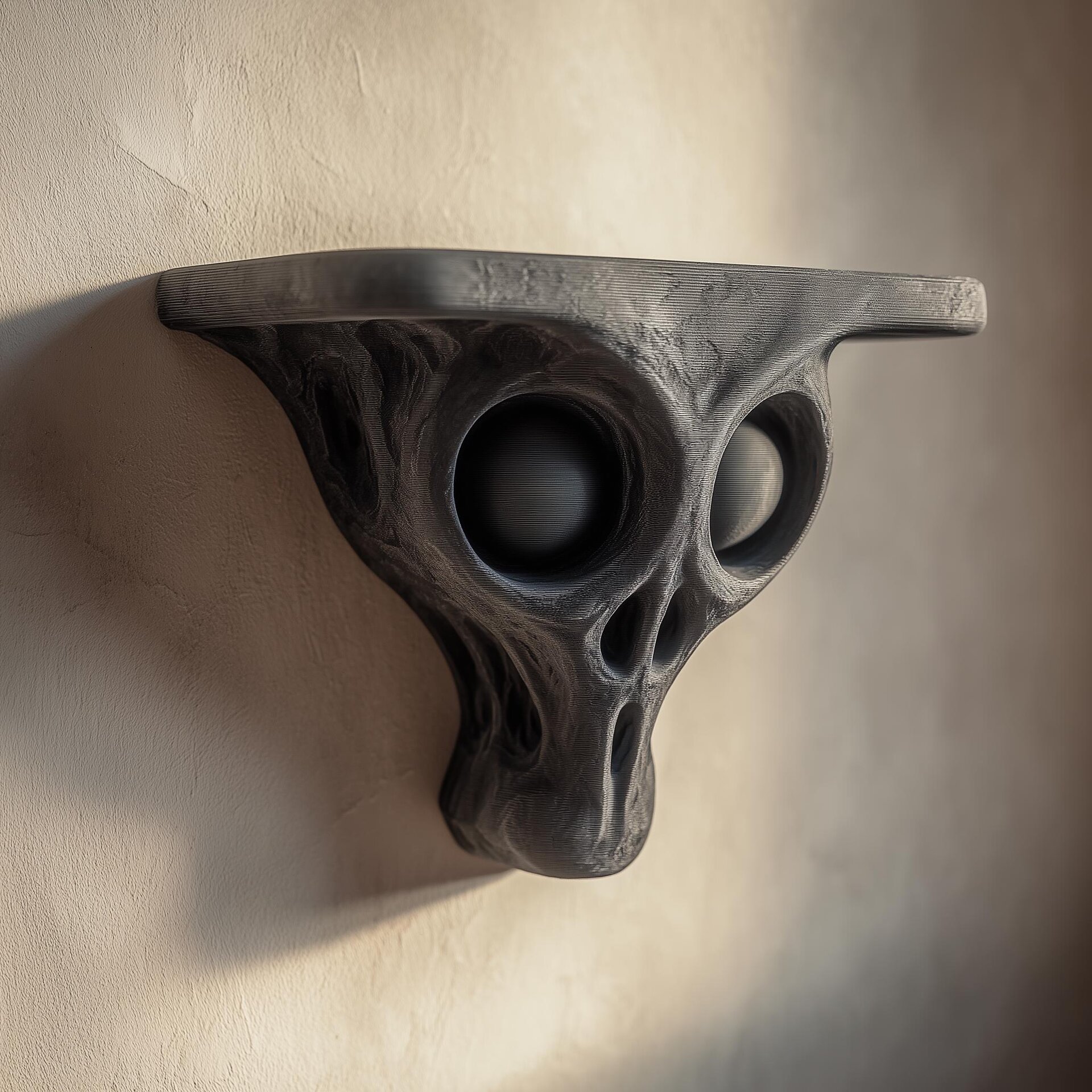 Étagère Murale Crâne Extraterrestre Imprimée en 3D | Étagère Flottante Horreur Science-Fiction | Décoration Extraterrestre Fantastique Sombre pour Salles de Jeux et Intérieurs Modernes