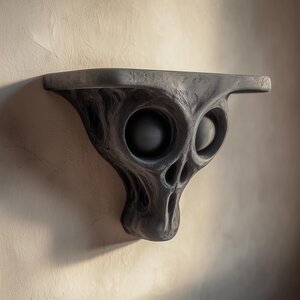Étagère Murale Crâne Extraterrestre Imprimée en 3D | Étagère Flottante Horreur Science-Fiction | Décoration Extraterrestre Fantastique Sombre pour Salles de Jeux et Intérieurs Modernes