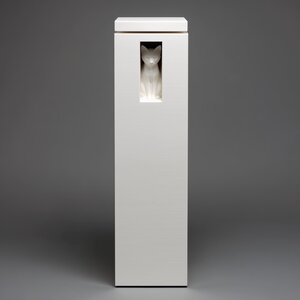 Urne commémorative moderne pour chat | Souvenir de crémation minimaliste et haut, imprimé en 3D, avec fenêtre chat | Décoration blanche minimaliste du souvenir, cadeau de sympathie