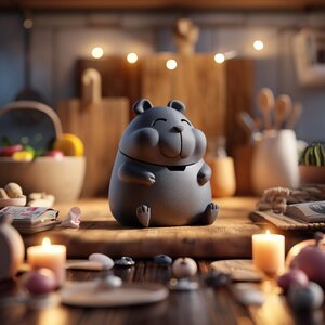 Urne Commémorative Hamster Rondelet avec Couvercle | Boîte Souvenir Imprimée en 3D pour Cendres d'Animal | Décoration d'Étagère Cosy et Hommage aux Petits Animaux