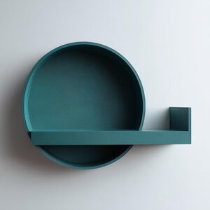 Étagère Murale Ronde avec Butée | Étagère Flottante Minimaliste Imprimée en 3D avec Plaque Arrière Circulaire | Décoration Murale Géométrique Moderne pour Entrée
