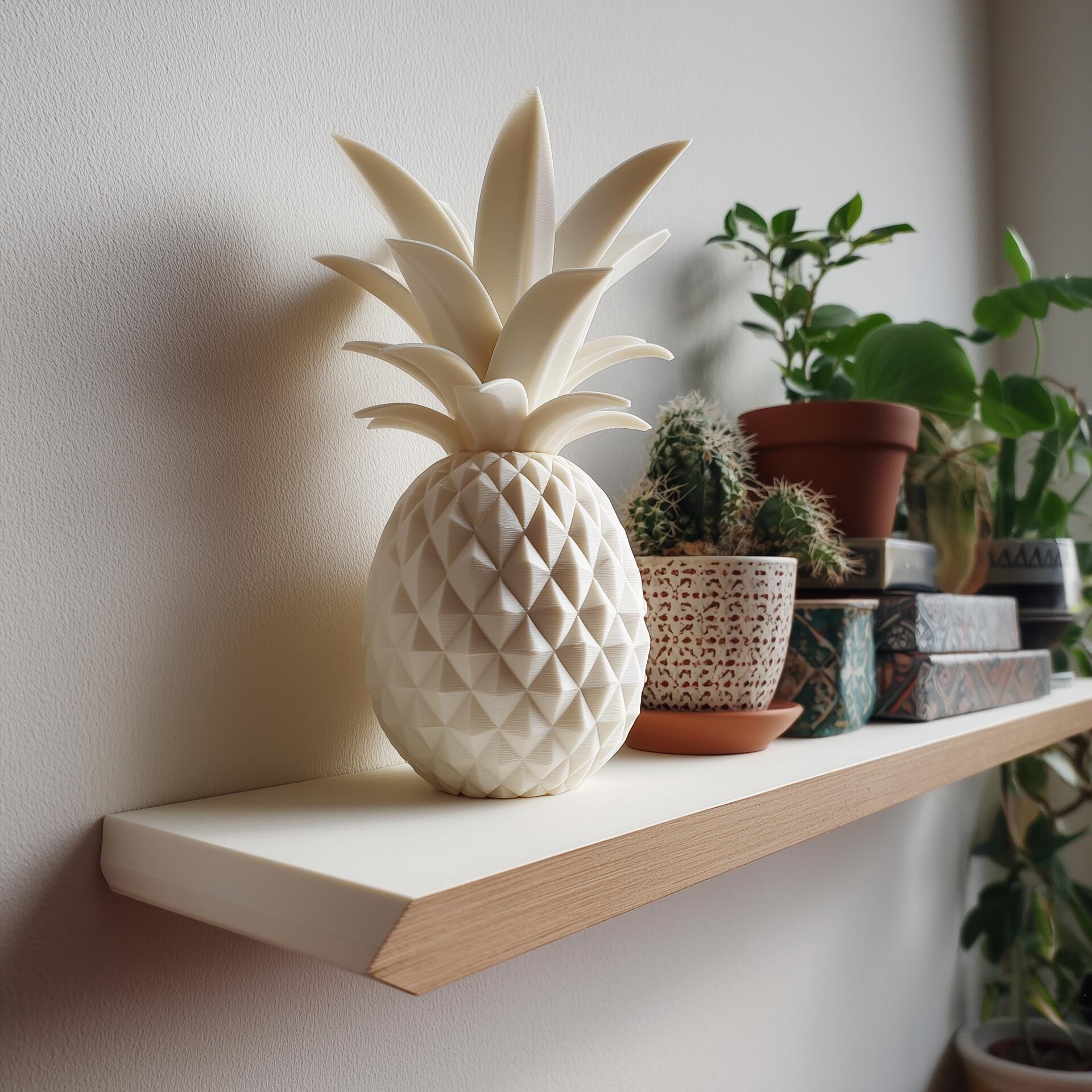 Urne Commémorative Ananas Géométrique | Boîte à Cendres Souvenir Imprimée en 3D | Décoration Moderne pour Hommage et Étagère d'Intérieur