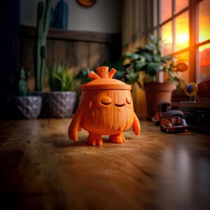 Urne Commémorative Forêt Goblincore Mignonne avec Couvercle | Urne Funéraire Imprimée en 3D pour Cendres d'Animaux, Décoration d'Étagère Fantastique