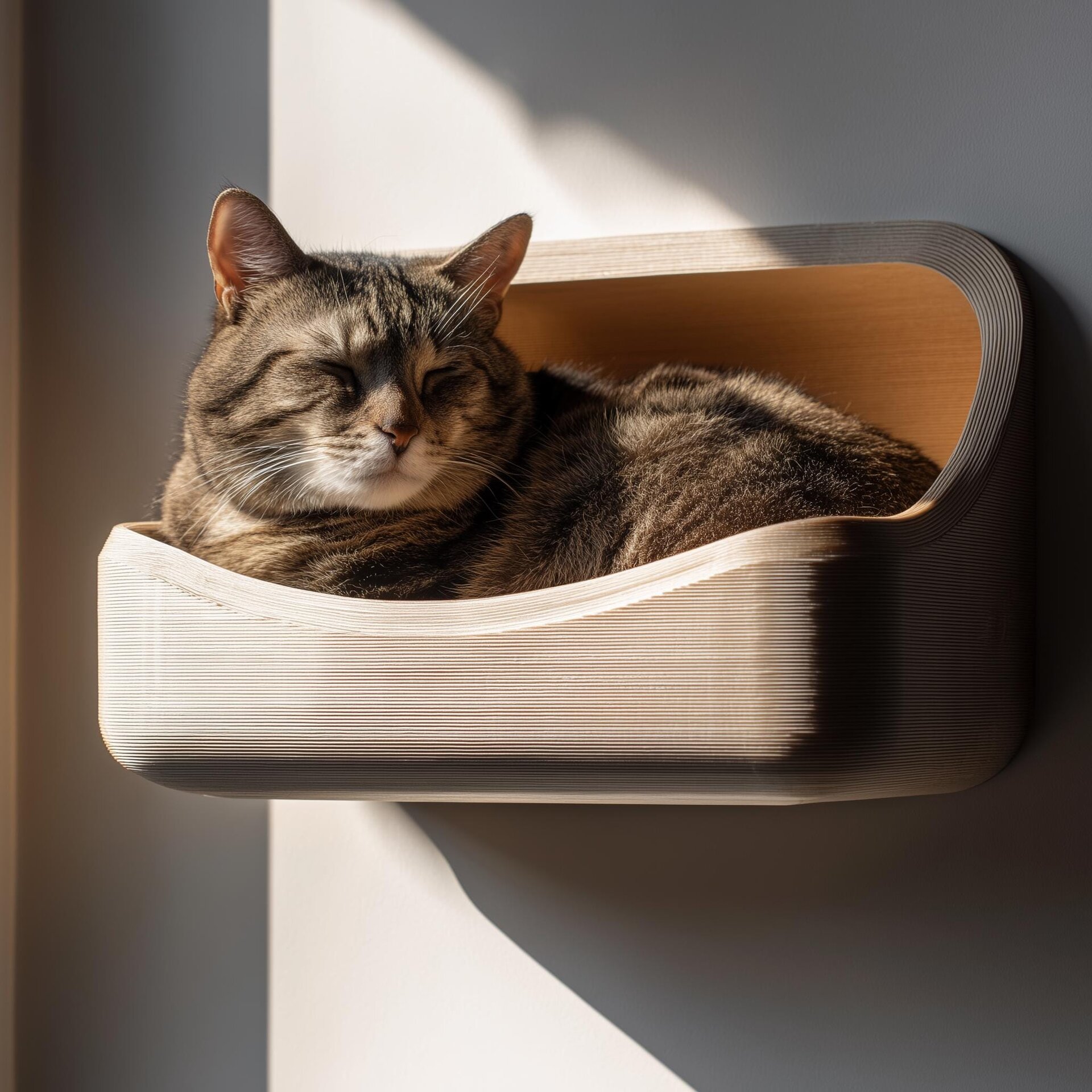 Étagère Murale Panier pour Chat | Coussin Flottant Moderne Imprimé en 3D pour Chat | Meuble Minimaliste Gain de Place pour Intérieurs Contemporains