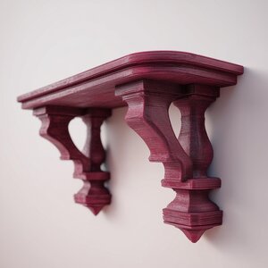 Étagère Murale à Console Gothique Imprimée en 3D | Corniche Flottante Fantastique Sombre | Décoration Architecturale Ornée pour Intérieurs Gothiques et Espaces Modernes