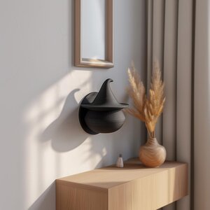 Étagère Décorative Murale Chapeau de Sorcière | Accent de Rangement Flottant Fantastique Imprimé en 3D | Décoration Intérieure Gothique Cottagecore Sorcière pour Pièces Modernes