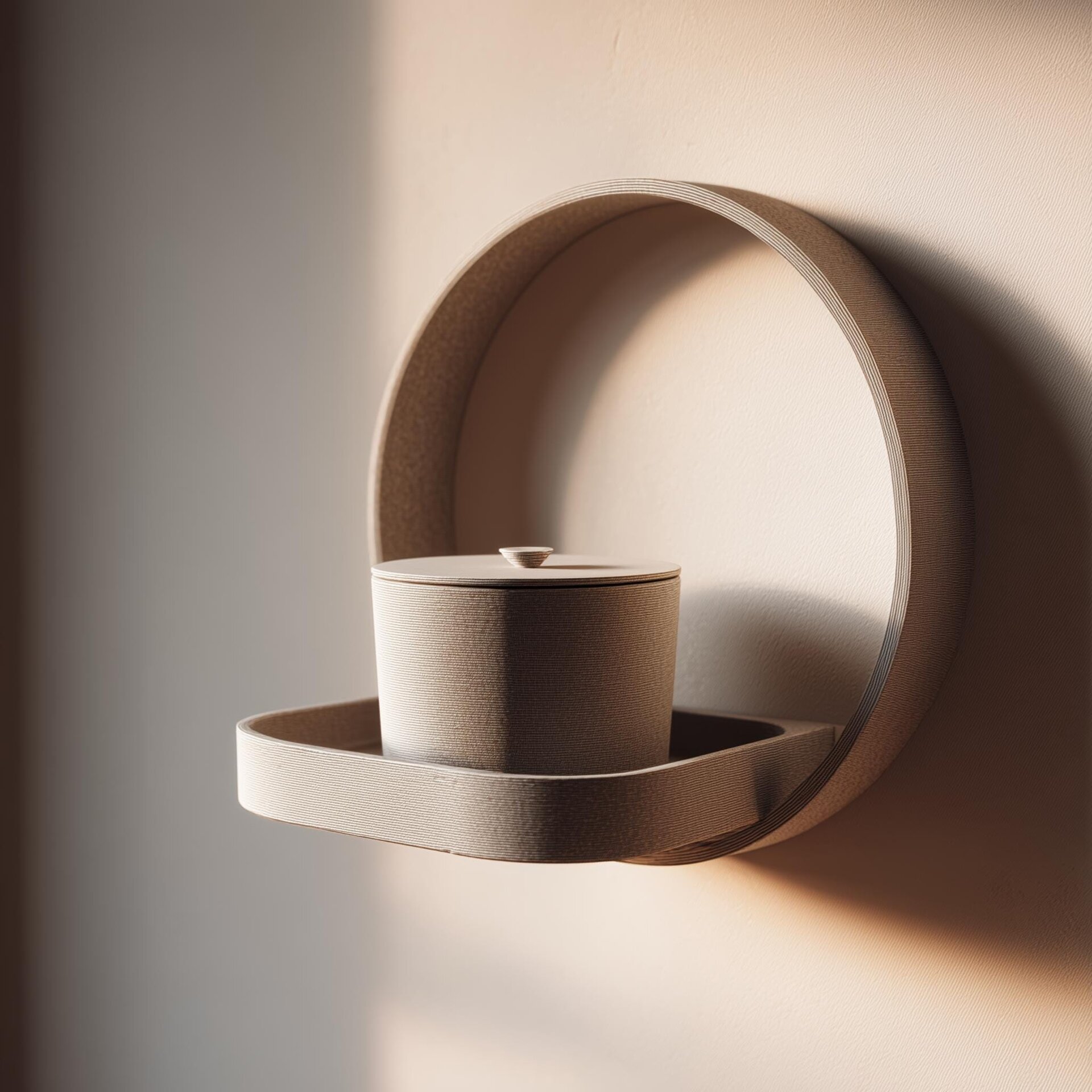 Étagère Murale Commémorative avec Urne | Présentoir Souvenir pour Cendres d'Animaux Imprimé en 3D | Pièce Déco Minimaliste et Moderne pour Intérieur